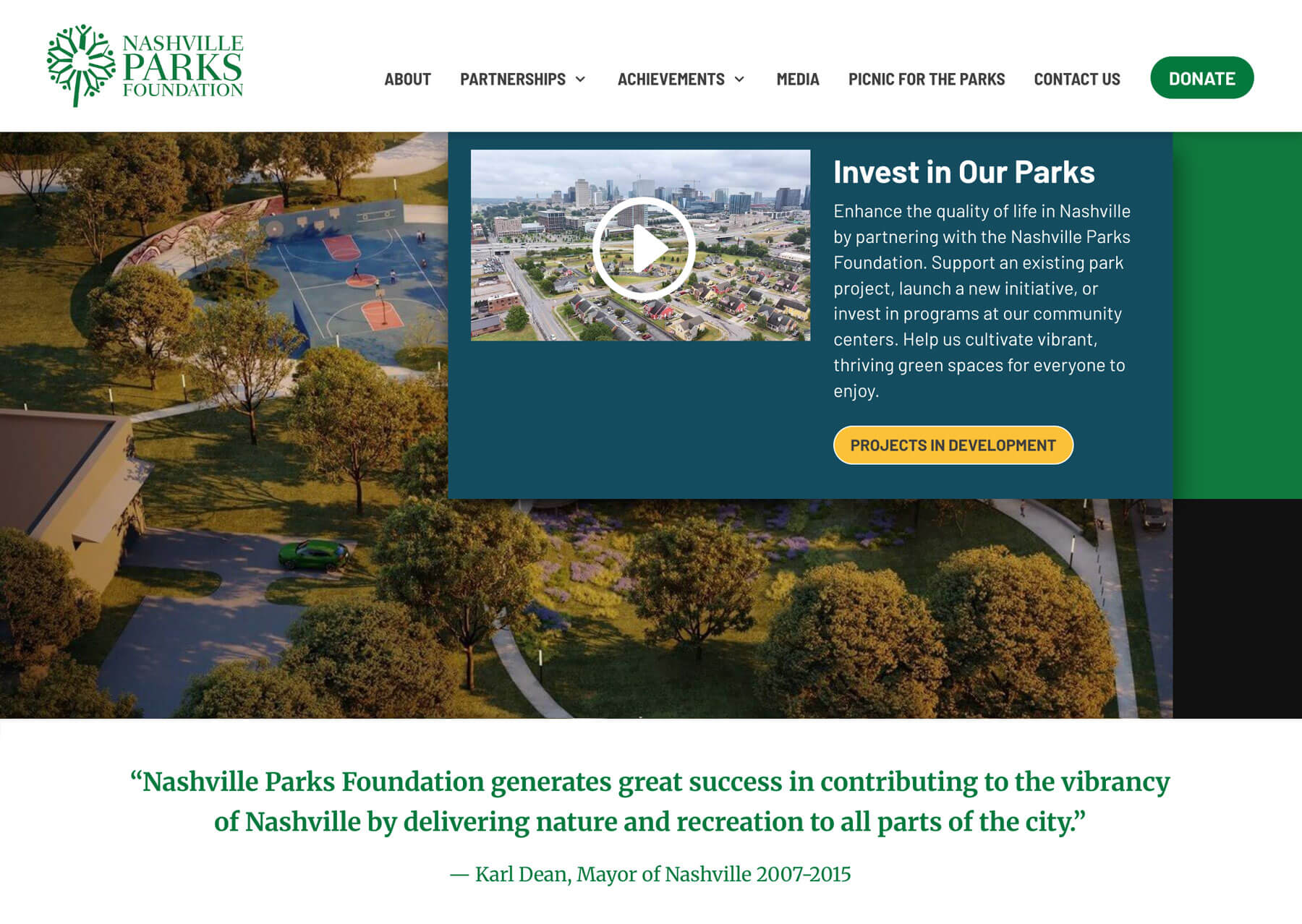 Website Services - Life Stage Marketing Nashville Parks Foundation
